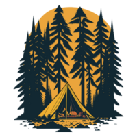 Camping tent in the forest png