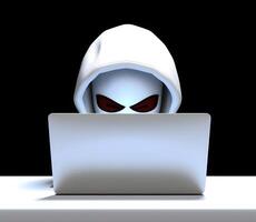 Anonymous cute hacker. Concept of hacking cybersecurity, cybercrime, cyberattack, etc. image photo