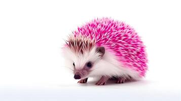 Cute pink colored hedgehog. photo