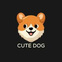 cute dog logo design colorful vector