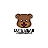 cute bear logo design colorful mascot vector