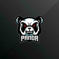 panda angry logo design esport team vector