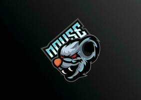 mouse esport logo design mascot gaming vector