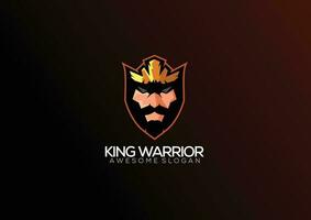 Rey guerrero logo juego de azar deporte diseño mascota vector