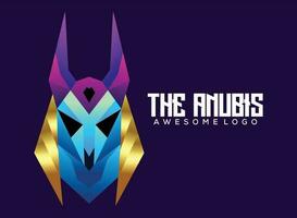 anubis logo diseño degradado vistoso vector