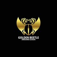 golden beetle design logo gradient color vector