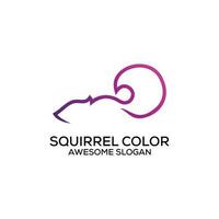 squirrel line art logo design gradient color vector