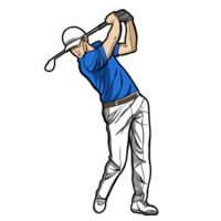 golf player swing action outdoor sport png