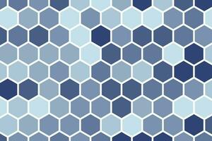 Blue honeycomb seamless pattern. Hexagon structure vector background. Geometric hive cell grid texture.