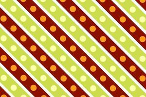 Green and brown polka dot, gingham and diagonal stripes pattern vector