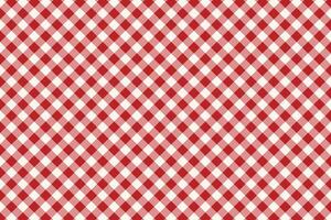 Red gingham check fabric pattern vector illustration