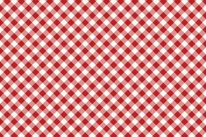 Red gingham check fabric pattern vector illustration