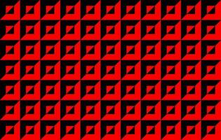 Op art pattern with red and black squares. Geometric background. vector