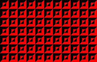 Op art pattern with red and black squares. Geometric background. vector