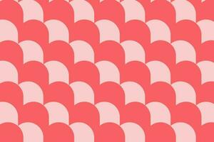 Red overlapping scallop scale pattern. oval oblong interlaced shapes backdrop. vector