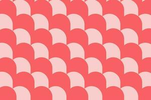 Red overlapping scallop scale pattern. oval oblong interlaced shapes backdrop. vector