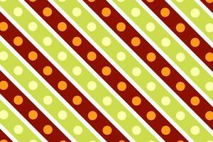 Green,brown,and orange diagonal stripes with polka dot circles vector