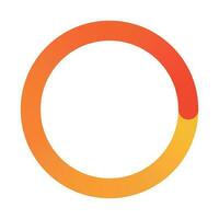 Gradient ring circle frame from orange to red. Outlined round border vector illustration.