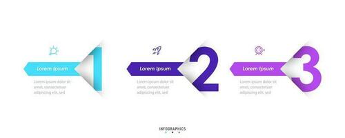 Vector Infographic label design template with icons and 3 options or steps. Can be used for process diagram, presentations, workflow layout, banner, flow chart, info graph.