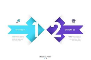 Vector Infographic label design template with icons and 2 options or steps. Can be used for process diagram, presentations, workflow layout, banner, flow chart, info graph.