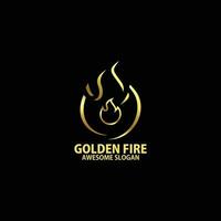 fire with luxury logo design line art vector