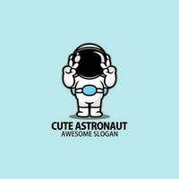 cute astronaut logo design colorful mascot vector