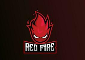 red fire logo design gaming mascot vector