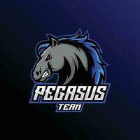 pegasus logo design esport team vector