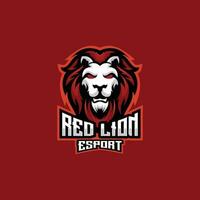 rojo león logo deporte equipo diseño juego de azar mascota vector