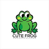 cute frog logo design colorful vector