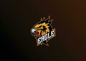 eagle head logo esport gaming team design vector