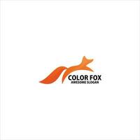 fox jump logo design gradient color vector