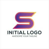 initial s logo design gradient colorful vector