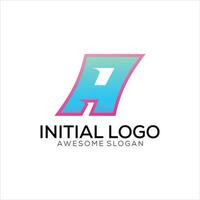 un inicial logo degradado vistoso diseño vector