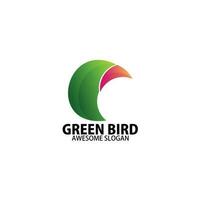 green bird logo design gradient color vector