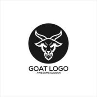 goat head logo design icon color vector
