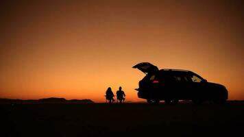 Desierto puesta de sol la carretera viaje video