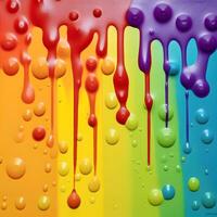 Rainbow color painting drops background. LGBT pride concept. photo