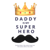 3D Rendering Mustache With Golden Crown For Father's Day png