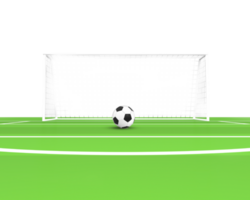 3D Rendering Soccer Goal Field With Soccer Ball Front View png