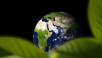 Planet earth. Concept of earth day, environmental day or world nature conservation day. image photo