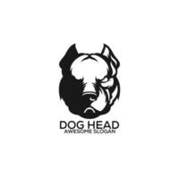 dog head logo design line art vector