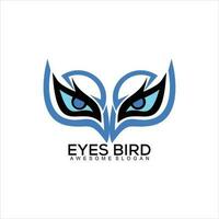 eyes bird logo design line colorful vector