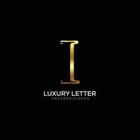 letter I logo with luxury color design vector