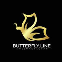 butterfly line logo design gradient color vector