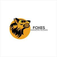 foxes logo design mascot gaming esport vector