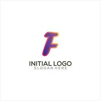 F initial logo gradient colorful design icon vector