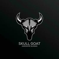 skull goat logo design mascot vector