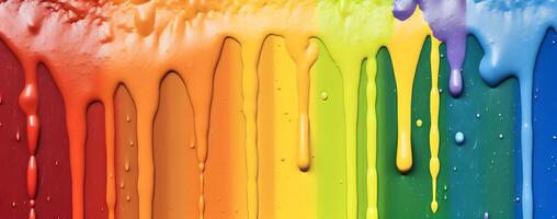 Rainbow color painting drops background. LGBT pride concept. photo