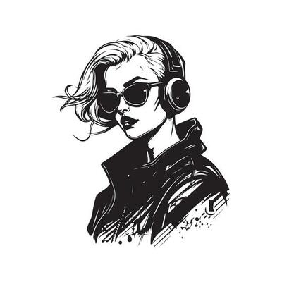 アート・デザイン・音楽 DRAWING FASHION fashion-cyberpunk-girl-vintage